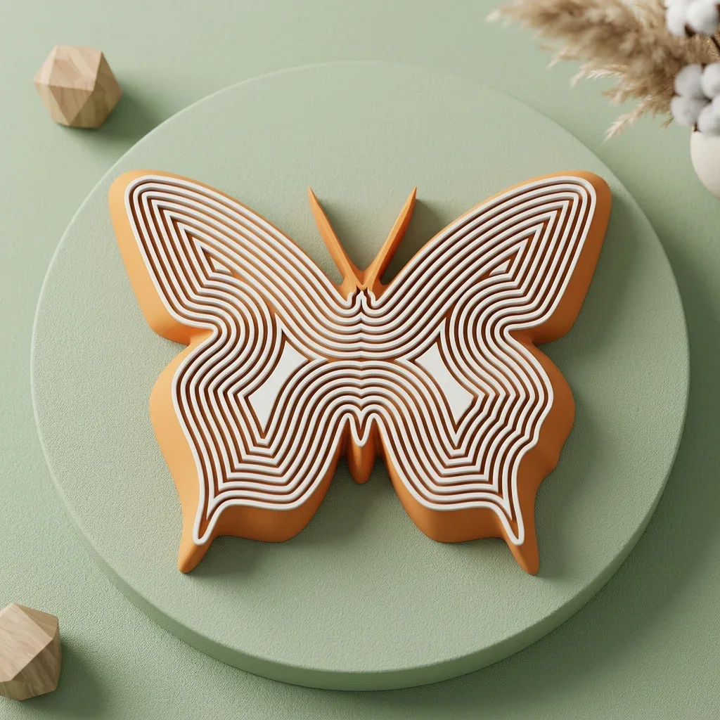 A collapsible fidget in a butterfly design