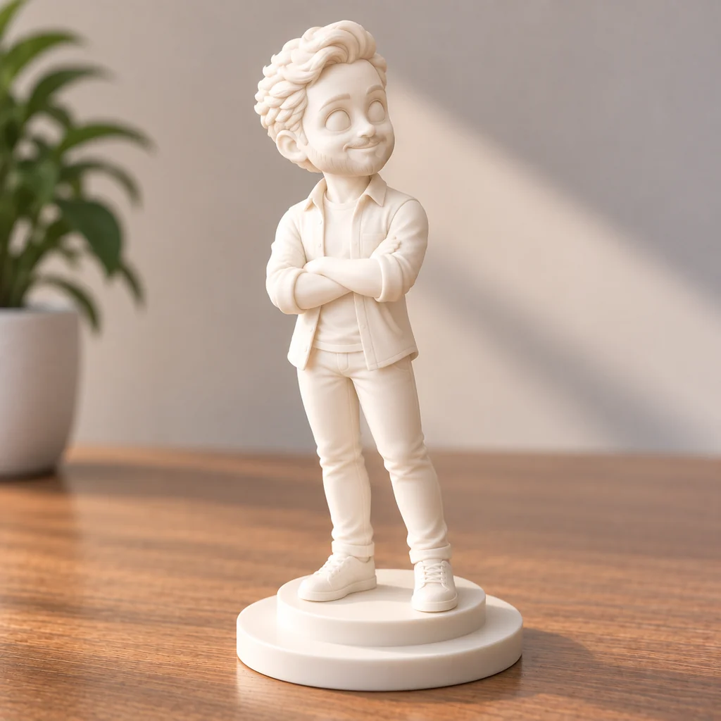 A personalised full-body figure of a person on a base.